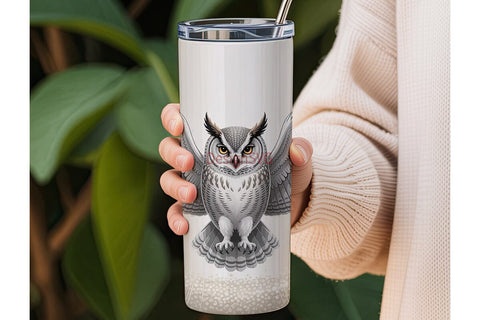Mystical Owl-Butterfly 20oz Tumbler Wrap Sublimation DesignSVG 