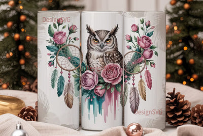 Mystical Owl Dreamcatcher 20oz Tumbler Sublimation DesignSVG 