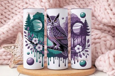 Mystical Owl Space 20oz Tumbler Wrap Sublimation DesignSVG 