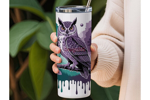 Mystical Owl Space 20oz Tumbler Wrap Sublimation DesignSVG 