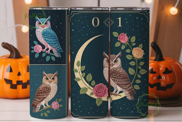 Mystical Owl Tumbler Wrap Sublimation PixelChick 