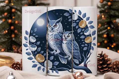 Mystical Owls 20oz Tumbler Wrap Sublimation DesignSVG 