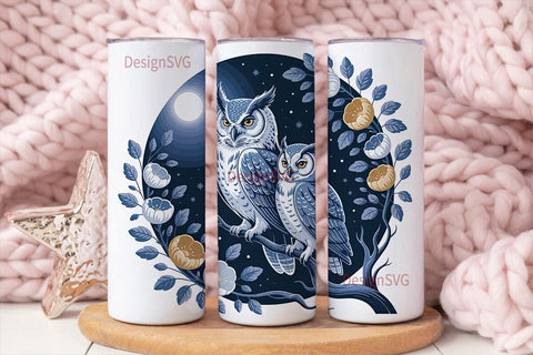 Mystical Owls 20oz Tumbler Wrap Sublimation DesignSVG 