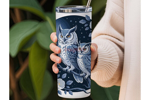 Mystical Owls 20oz Tumbler Wrap Sublimation DesignSVG 
