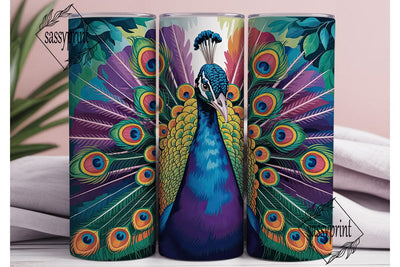 Mystical Peacock 20oz Tumbler Wrap Sublimation sassyprint 