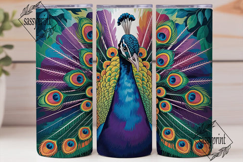 Mystical Peacock 20oz Tumbler Wrap Sublimation sassyprint 