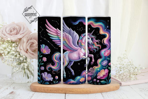 Mystical Pegasus 20oz Tumbler Wrap Sublimation sassyprint 