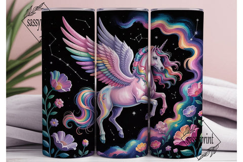 Mystical Pegasus 20oz Tumbler Wrap Sublimation sassyprint 