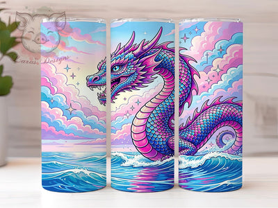 Mystical Pink Dragon Fantasy 20oz Tumbler Wrap, Fantasy Wrap, Mystical Design, Enchanted Inspiration, Seamless Pattern, 20oz Tumbler Wrap, Sublimation PNG Sublimation Lara' s Designs 