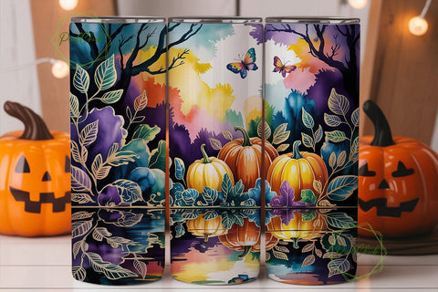 Mystical Pumpkin Patch 20oz Tumbler Wrap Sublimation PixelChick 