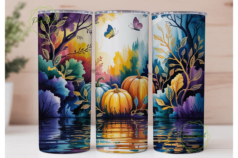 Mystical Pumpkin Patch 20oz Tumbler Wrap Sublimation PixelChick 
