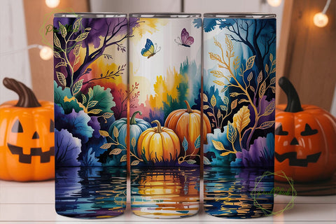 Mystical Pumpkin Patch 20oz Tumbler Wrap Sublimation PixelChick 