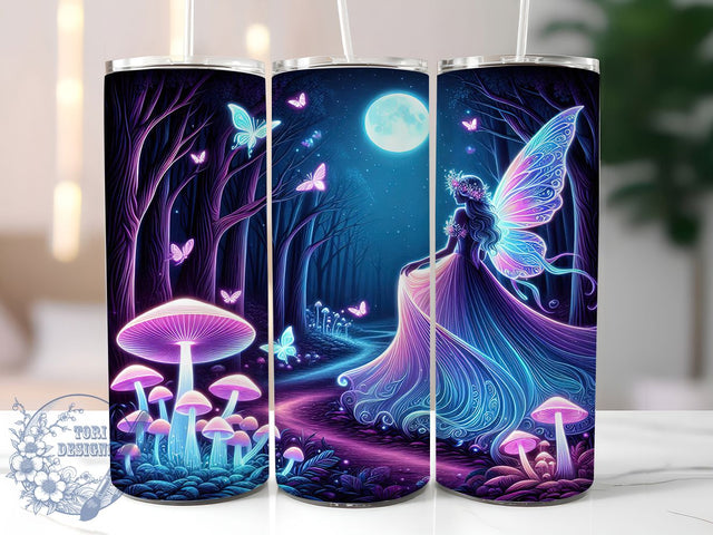 Mystical Purple Fairy Moon Tumbler, Moon Magic Wrap, 20Oz Skinny Tumbler, Fantasy Sublimation Design, Enchanted Night Tumbler, Mystical Fairy Wrap, Celestial Moon Design Sublimation ToriDesigns 