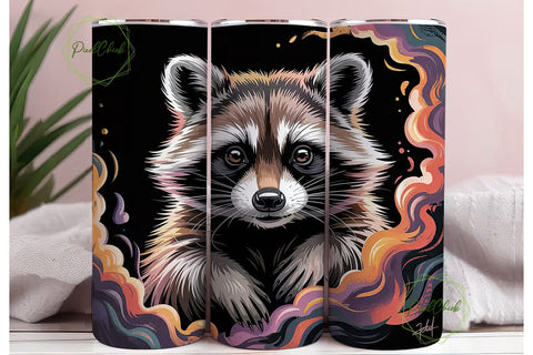 Mystical Raccoon 20oz Tumbler Wrap Sublimation PixelChick 