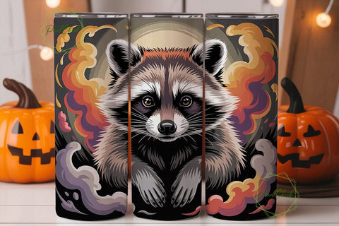 Mystical Raccoon 20oz Tumbler Wrap Sublimation PixelChick 