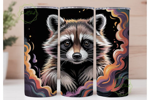 Mystical Raccoon 20oz Tumbler Wrap Sublimation PixelChick 
