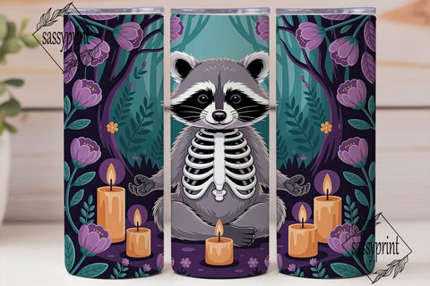 Mystical Raccoon 20oz Tumbler Wrap Sublimation sassyprint 