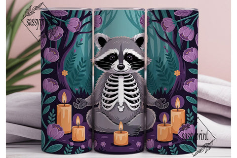 Mystical Raccoon 20oz Tumbler Wrap Sublimation sassyprint 