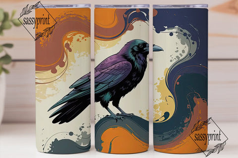 Mystical Raven 20oz Tumbler Wrap Sublimation sassyprint 