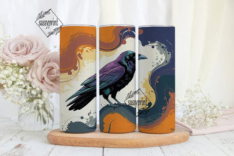 Mystical Raven 20oz Tumbler Wrap Sublimation sassyprint 
