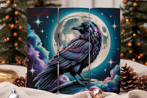 Mystical Raven Moon 20oz Tumbler Wrap Sublimation DesignSVG 