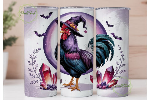 Mystical Rooster 20oz Tumbler Wrap Sublimation PixelChick 