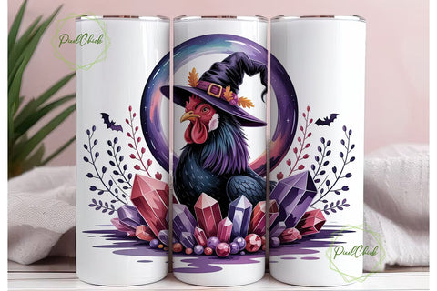 Mystical Rooster 20oz Tumbler Wrap Sublimation PixelChick 
