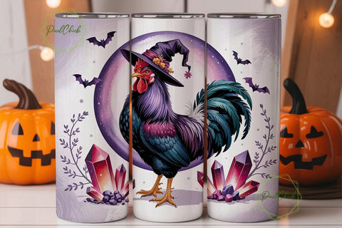 Mystical Rooster 20oz Tumbler Wrap Sublimation PixelChick 