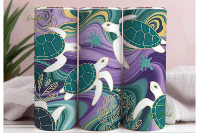 Mystical Sea Turtle 20oz Tumbler Wrap Sublimation PixelChick 