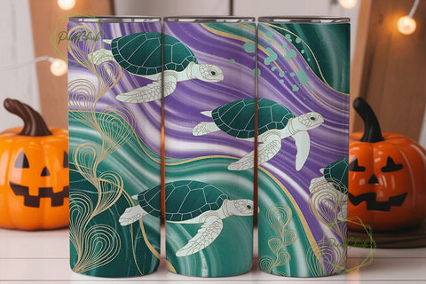 Mystical Sea Turtle 20oz Tumbler Wrap Sublimation PixelChick 