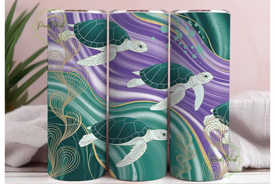 Mystical Sea Turtle 20oz Tumbler Wrap Sublimation PixelChick 