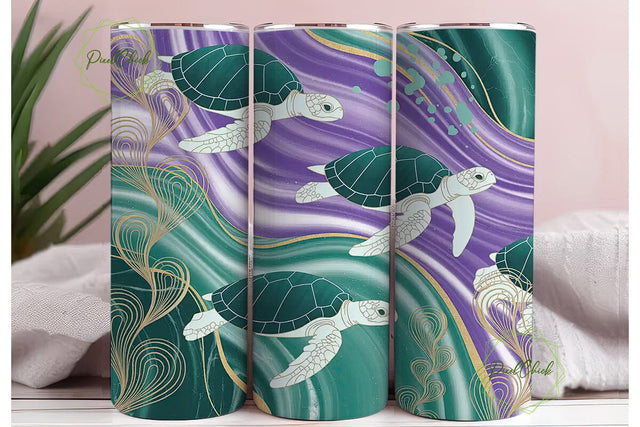 Mystical Sea Turtle 20oz Tumbler Wrap Sublimation PixelChick 
