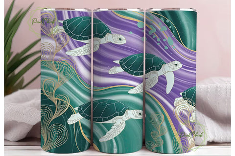 Mystical Sea Turtle 20oz Tumbler Wrap Sublimation PixelChick 
