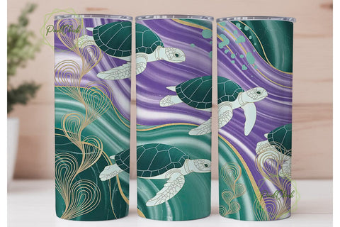 Mystical Sea Turtle 20oz Tumbler Wrap Sublimation PixelChick 