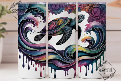 Mystical Sea Turtle Mandala 20oz Tumbler Sublimation sassyprint 