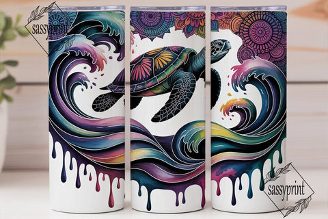 Mystical Sea Turtle Mandala 20oz Tumbler Sublimation sassyprint 