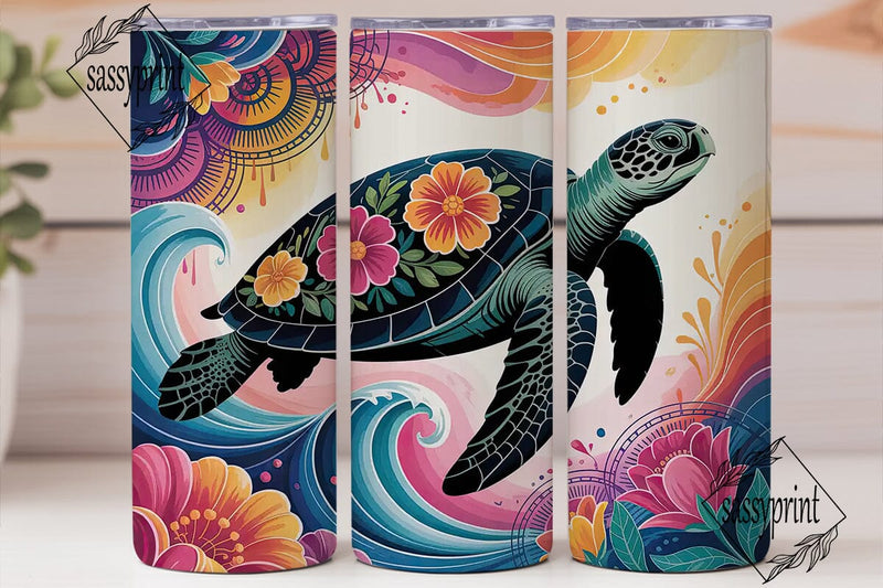 Mystical Sea Turtle Mandala 20oz Tumbler Sublimation sassyprint 
