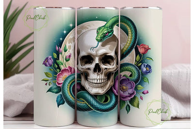 Mystical Serpent & Skull Tumbler Wrap Sublimation PixelChick 