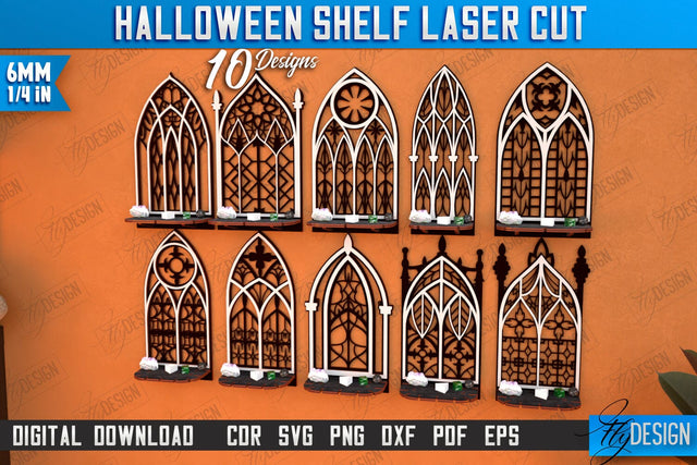 Mystical Shelf Laser Cut Bundle | Crystal Shelf Display | Pendulum Holder | Altar Shelf | CNC Files SVG Fly Design 