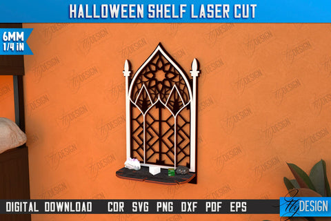 Mystical Shelf Laser Cut Bundle | Crystal Shelf Display | Pendulum Holder | Altar Shelf | CNC Files SVG Fly Design 