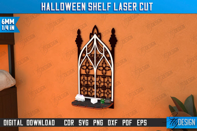 Mystical Shelf Laser Cut | Crystal Shelf Display | Pendulum Holder | Altar Shelf | CNC File SVG Fly Design 