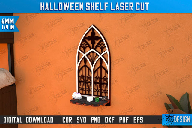 Mystical Shelf Laser Cut | Crystal Shelf Display | Pendulum Holder | Altar Shelf | CNC File SVG Fly Design 