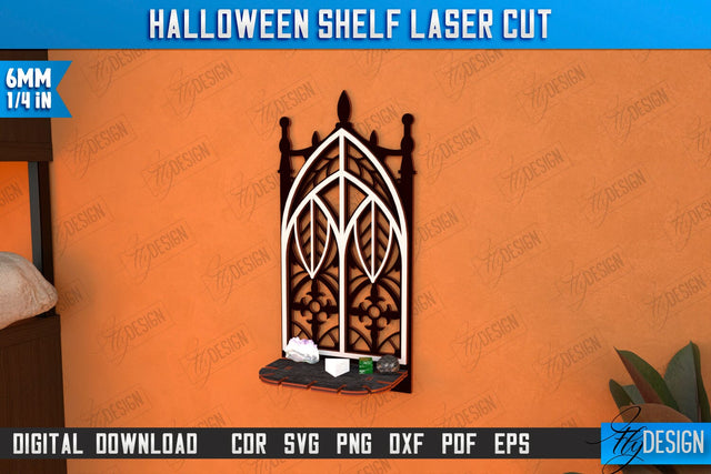Mystical Shelf Laser Cut | Crystal Shelf Display | Pendulum Holder | Altar Shelf | CNC File SVG Fly Design 
