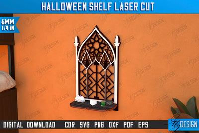 Mystical Shelf Laser Cut | Crystal Shelf Display | Pendulum Holder | Altar Shelf | CNC File SVG Fly Design 