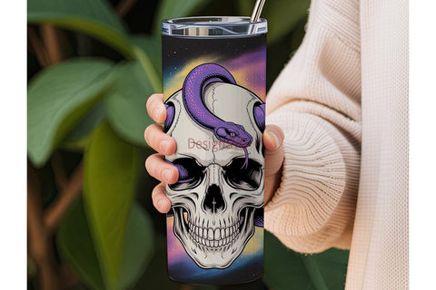 Mystical Skull & Snake 20oz Tumbler Wrap Sublimation DesignSVG 