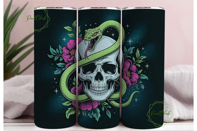Mystical Skull & Snake 20oz Tumbler Wrap Sublimation PixelChick 