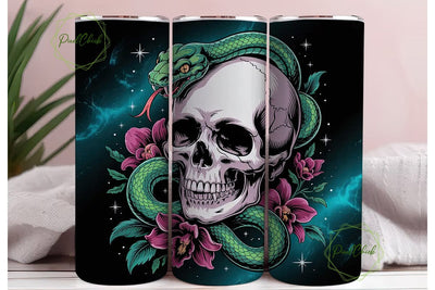 Mystical Skull & Snake 20oz Tumbler Wrap Sublimation PixelChick 