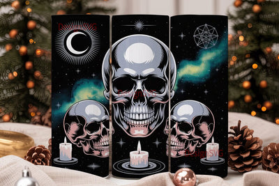Mystical Skull Trio 20oz Tumbler Wrap Sublimation DesignSVG 
