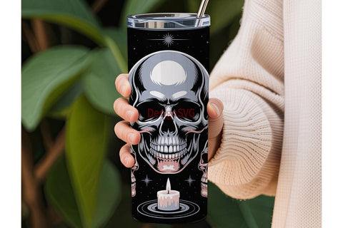 Mystical Skull Trio 20oz Tumbler Wrap Sublimation DesignSVG 