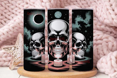 Mystical Skull Trio 20oz Tumbler Wrap Sublimation DesignSVG 